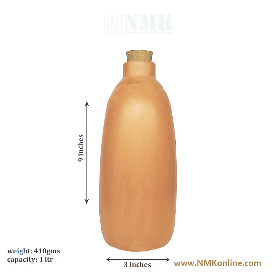 Mitticool Earthen Clay Water Bottle (1 Litre)