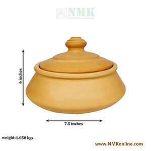 Clay Curry Pot with lid - 1 Ltr