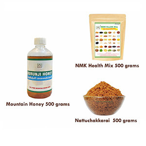 Health Combo Pack (NMK Health Mix + Nattu Chakkarai + Pure Mountain Honey)