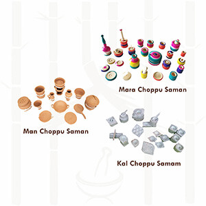 Traditional Choppu Set for Kids (Mara Choppu Saman + Kal Choppu Saman + Man Choppu Saman) Traditional Choppu Set for Kids (Mara Choppu Saman + Kal Choppu Saman + Man Choppu Saman)