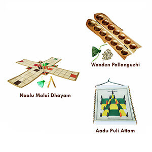 Ancient Games Combo Pack (Naalu Malai Dhayam + Pallaguzhi + Aadu Puzhi Aattam)
